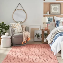 Kirkland's Home Coral Diamond Indoor/Outdoor Area Rug, 5X7- Outdoor Rugs