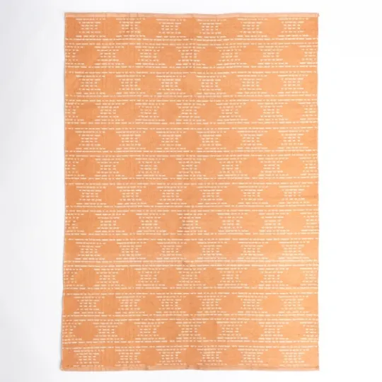 Kirkland's Home Coral Shibori Outdoor Area Rug, 6X9- Outdoor Rugs