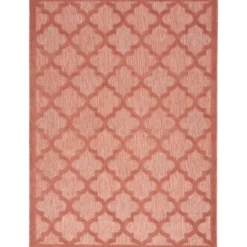 Kirkland's Home Coral Trellis Indoor/Outdoor Area Rug, 6X9- Outdoor Rugs