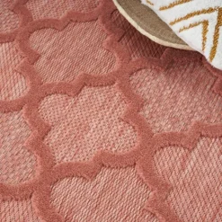 Kirkland's Home Coral Trellis Indoor/Outdoor Area Rug, 6X9- Outdoor Rugs