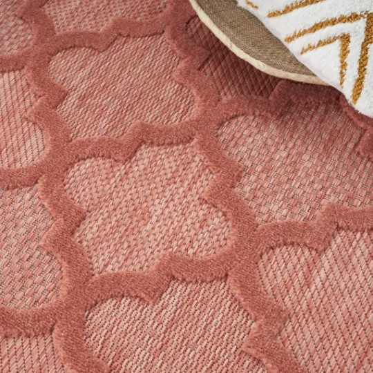 Kirkland's Home Coral Trellis Indoor/Outdoor Area Rug, 6X9- Outdoor Rugs