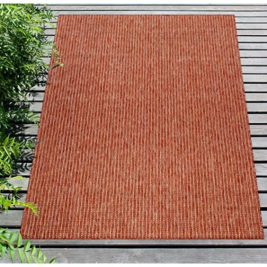 Kirkland's Home Coral Woven Outdoor Area Rug, 7X9- Outdoor Rugs