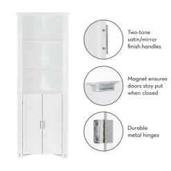 Kirkland's Home Corner Shelf With Cabinet Doors- Bathroom Furniture