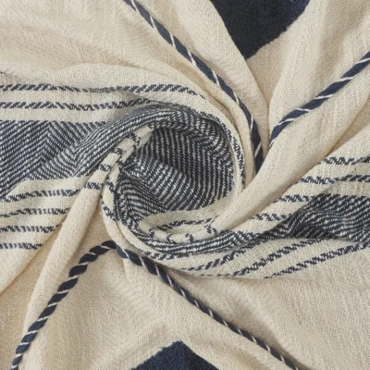 Kirkland's Home Cotton Diamond Geometric Fringe Throw- Blankets & Throws