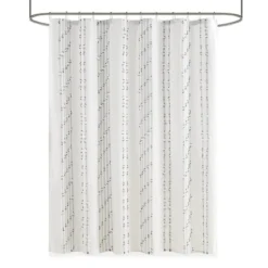 Kirkland's Home Cotton Jacquard Shower Curtain- Shower Curtains