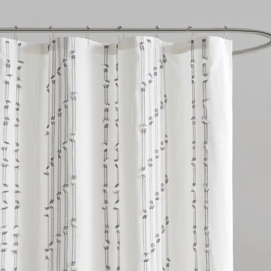 Kirkland's Home Cotton Jacquard Shower Curtain- Shower Curtains