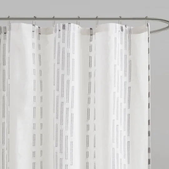 Kirkland's Home Cotton Jacquard Shower Curtain- Shower Curtains