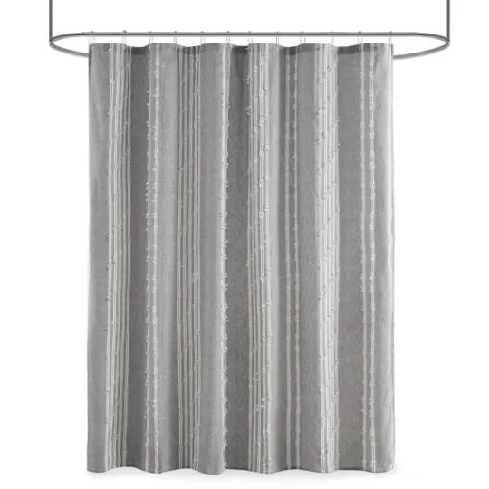 Kirkland's Home Cotton Jacquard Shower Curtain- Shower Curtains