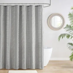 Kirkland's Home Cotton Jacquard Shower Curtain- Shower Curtains