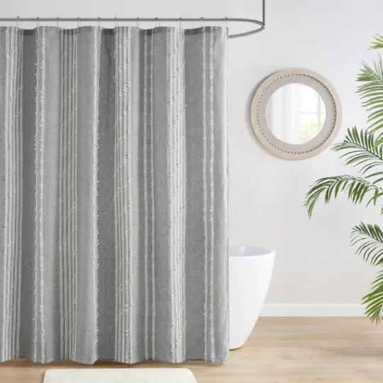 Kirkland's Home Cotton Jacquard Shower Curtain- Shower Curtains