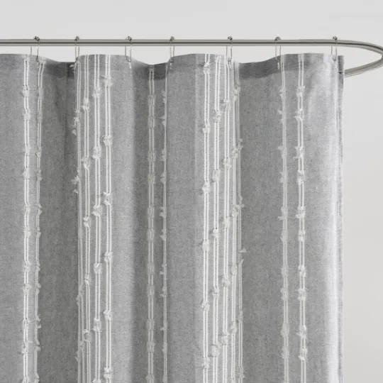 Kirkland's Home Cotton Jacquard Shower Curtain- Shower Curtains
