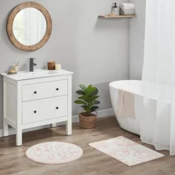 Kirkland's Home Cotton Tufted Medallion Bath Mat, 25 In.- Bathroom Rugs