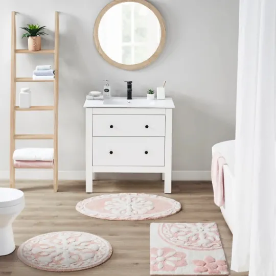 Kirkland's Home Cotton Tufted Medallion Bath Mat, 25 In.- Bathroom Rugs