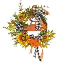 Kirkland's Home Country Car And Sunflowers Harvest Wreath- Wreaths