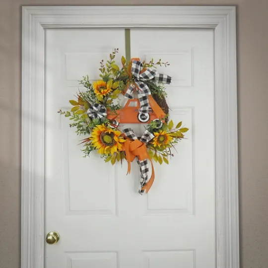 Kirkland's Home Country Car And Sunflowers Harvest Wreath- Wreaths