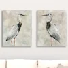 Kirkland's Home Crane At Dusk Giclee Canvas Art Prints, Set Of 2- Canvas Art