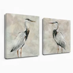 Kirkland's Home Crane At Dusk Giclee Canvas Art Prints, Set Of 2- Canvas Art