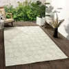 Kirkland's Home Cream And Blue Geo Indoor/Outdoor Area Rug, 7X9- Outdoor Rugs