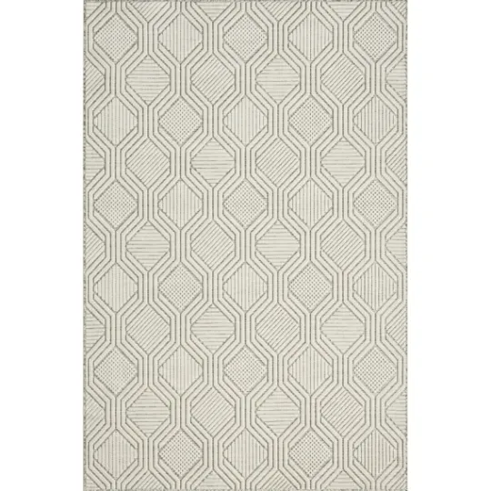 Kirkland's Home Cream And Blue Geo Indoor/Outdoor Area Rug, 7X9- Outdoor Rugs