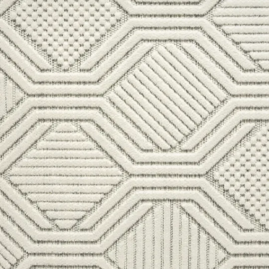 Kirkland's Home Cream And Blue Geo Indoor/Outdoor Area Rug, 7X9- Outdoor Rugs