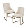 Kirkland's Home Cream And Gold Modern Dining Chairs, Set Of 2- Dining Chairs