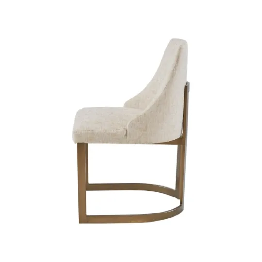 Kirkland's Home Cream And Gold Modern Dining Chairs, Set Of 2- Dining Chairs