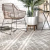 Kirkland's Home Cream And Gray Miriam Striped Outdoor Rug, 8X10- Outdoor Rugs