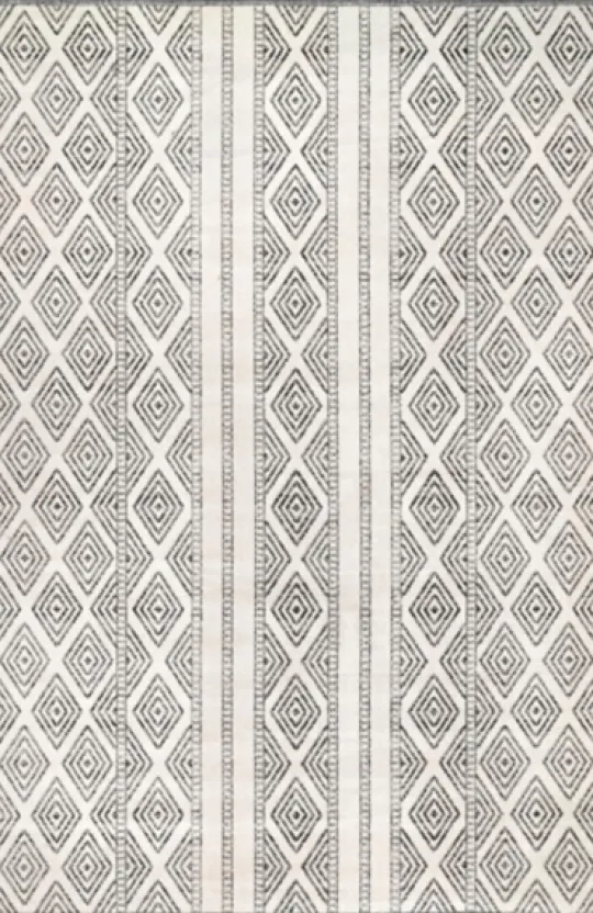 Kirkland's Home Cream And Gray Miriam Striped Outdoor Rug, 8X10- Outdoor Rugs