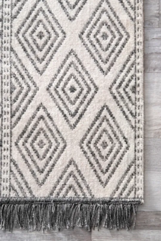 Kirkland's Home Cream And Gray Miriam Striped Outdoor Rug, 8X10- Outdoor Rugs