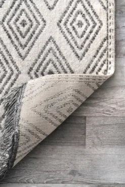 Kirkland's Home Cream And Gray Miriam Striped Outdoor Rug, 8X10- Outdoor Rugs