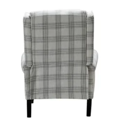 Kirkland's Home Cream And Gray Plaid Traditional Recliner- Accent Chairs
