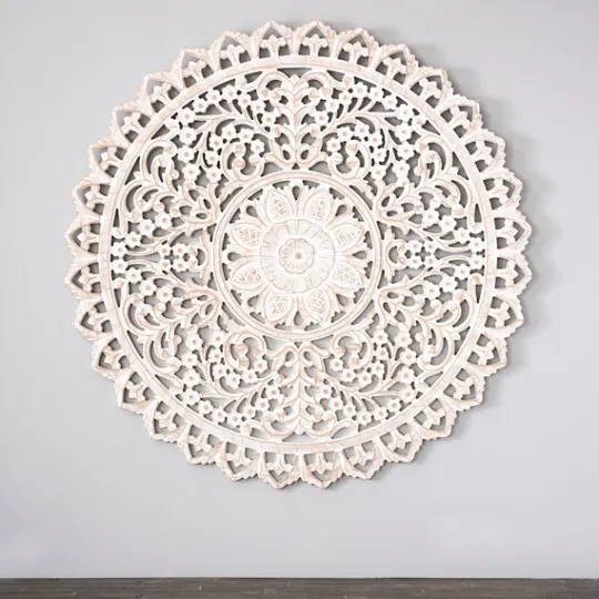 Kirkland's Home Cream And Natural Ornate Medallion Wall Plaque- Wall Plaques