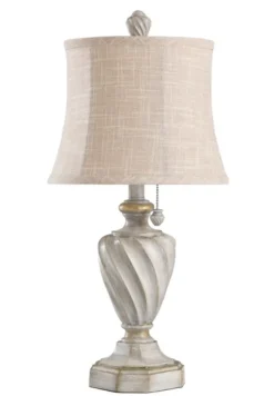 Kirkland's Home Cream And Off-White Table Lamp- Table Lamps