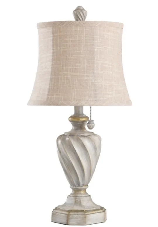 Kirkland's Home Cream And Off-White Table Lamp- Table Lamps
