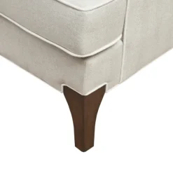 Kirkland's Home Cream And White Contrast Welting Accent Chair- Accent Chairs