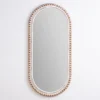 Kirkland's Home Cream Beaded Wood Oval Wall Mirror- Decorative Mirrors