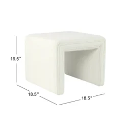 Kirkland's Home Cream Boucle Arch Ottoman- Benches & Ottomans