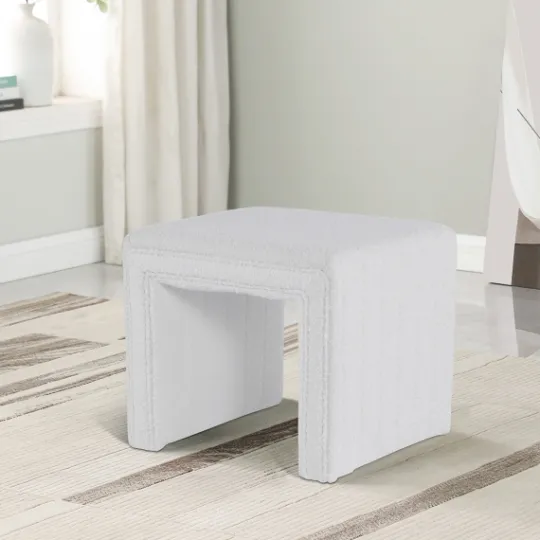 Kirkland's Home Cream Boucle Arch Ottoman- Benches & Ottomans