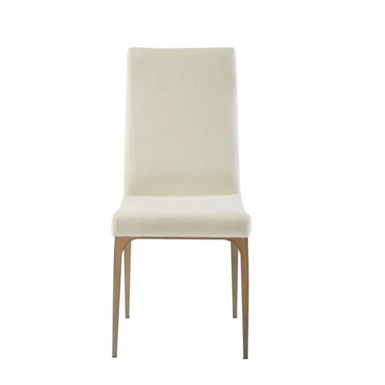 Kirkland's Home Cream Bronze Metal Base Dining Chairs, Set Of 2- Dining Chairs