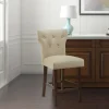 Kirkland's Home Cream Button Tufted Back Counter Stool- Bar Stools & Counter Height Stools