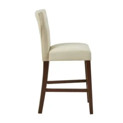 Kirkland's Home Cream Button Tufted Back Counter Stool- Bar Stools & Counter Height Stools