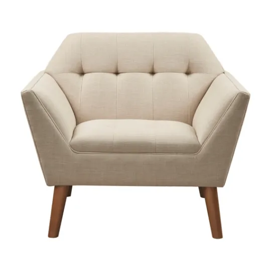 Kirkland's Home Cream Button Tufted Upholstered Accent Chair- Accent Chairs