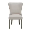 Kirkland's Home Cream Curved Back Upholstered Dining Chair- Dining Chairs