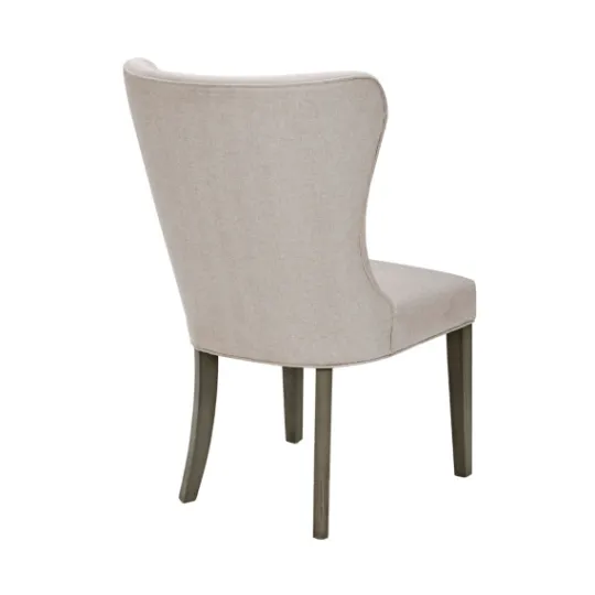Kirkland's Home Cream Curved Back Upholstered Dining Chair- Dining Chairs