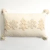 Kirkland's Home Cream Embroidered Trees Lumbar Pillow- Pillows