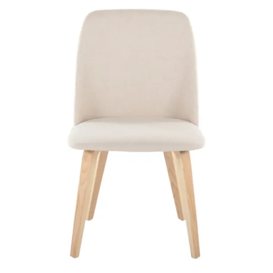 Kirkland's Home Cream Faux Leather Wood Dining Chairs, Set Of 2- Dining Chairs
