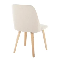Kirkland's Home Cream Faux Leather Wood Dining Chairs, Set Of 2- Dining Chairs