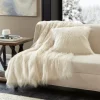 Kirkland's Home Cream Faux Mink Fluffy Throw- Blankets & Throws