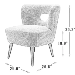 Kirkland's Home Cream Fluffy Wingback Accent Chair- Accent Chairs