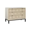 Kirkland's Home Cream Geometric Overlay Chest- Cabinets & Sideboards